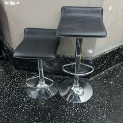 Black/Silver Bar Stools (2)