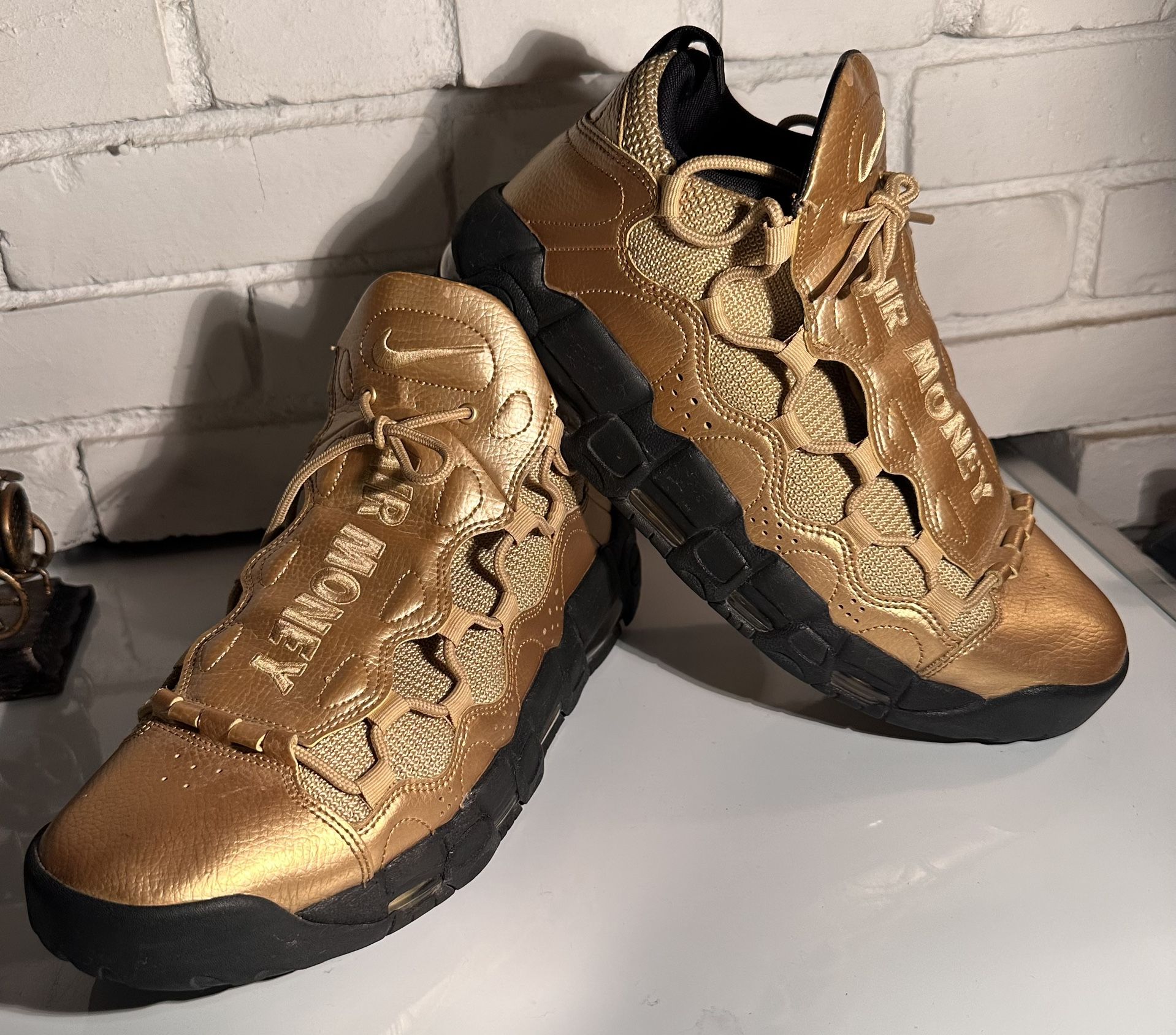 Nike Air Max More Money Gold Sneakers Metallic AJ2998 700 Men's Sz