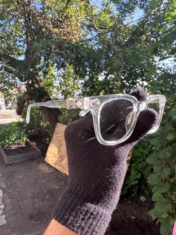 Clear Crystal Chrome Eyeglasses – Statement Luxury Frames