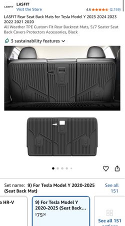 2020-2023 Tesla model Y second row seats back cover mats