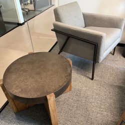 Round Distressed Iron End Table