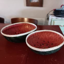 Vintage Nesting Watermelon Bowl/ Baskets 