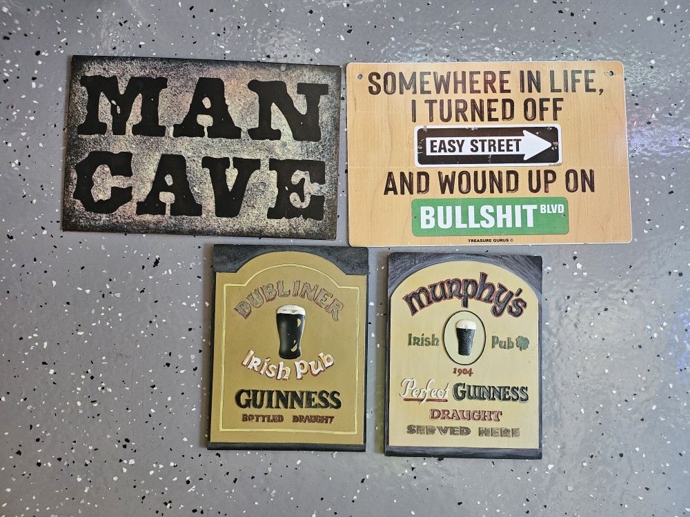 4 Mancave Collectible Signs