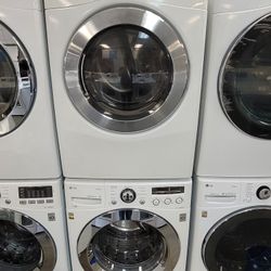 LG Front Loading Washer And Stackable Gas Dryer Set 
