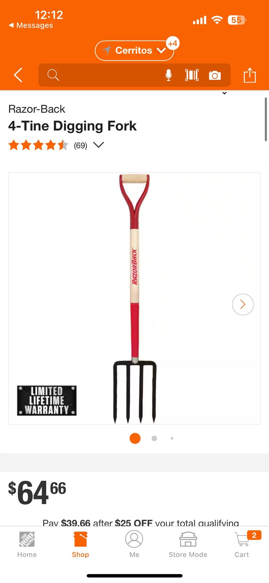 Razor-Back 4-Tine Digging Fork