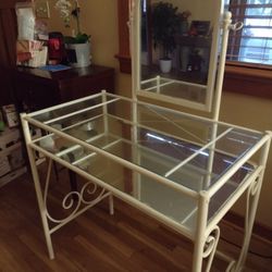 Medium Size Mirror And Single Chest Drawers 