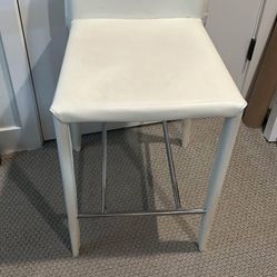 Modern White leather counter height stool