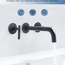 Wall Mount Bathroom Faucet  Black  Wall Faucet High Flow Two Handles Stainless Gold And Black  And Gold Bronze A38 g $40