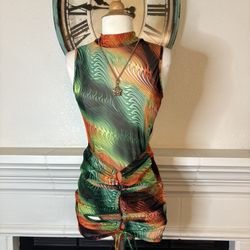 ITZY-Multicolor Swirl Bodysuit with It’s Skirt