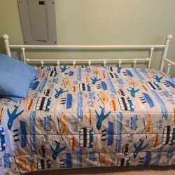 White Twin Trundle Bed Frame 