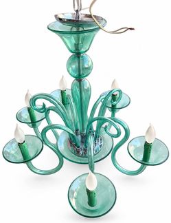 Z Gallerie Calais Aquamarine Glass Chandelier