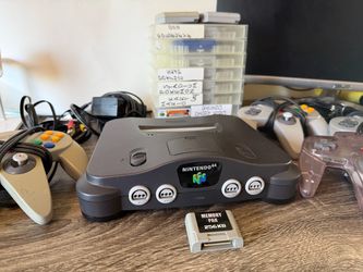 Nintendo 64 N64 Bundle – TESTED & WORKING – Console, 4 Controllers, 9 Games