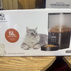 New set of 2 pet cat automatic feeding bowl containers
