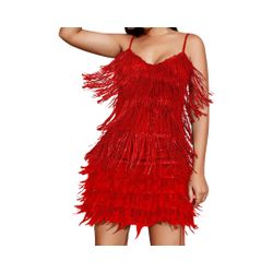 Women's Inspired Sequins Embellished Fringe Gatsby 1920 Size Large