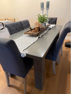 Kitchen table and dining chairs, all Wood
