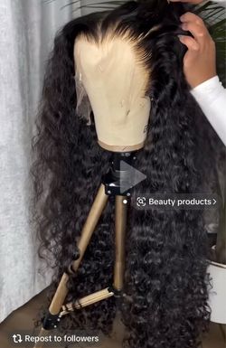 Black curly lacefront wig