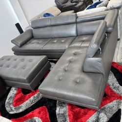 Spring Blowout Sale. Ibiza Gray Sectional With Ottoman Only $799. Easy Finance Option. Same-Day Delivery.