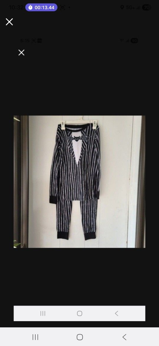 Jack Skellington Child  Pajamas Size 10