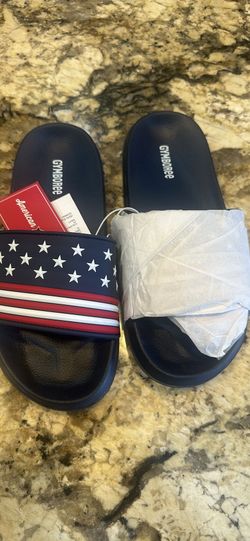 202 - Gymboree Youth Size 2 American Flag Slides 