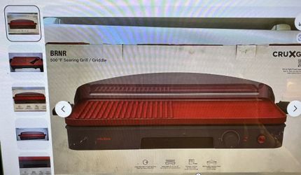 New CRUXGG 500F Extra Large Ceramic Nonstick Searing Grill & Griddle RED