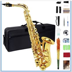 Eb Alto Saxophone - Beginner to Professional, Gold Finish, Adult Size