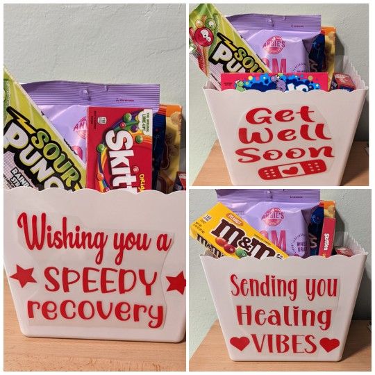 Personalized Get Well Soon Popcorn & Candy Gifts (PICK UP ONLY 93306)