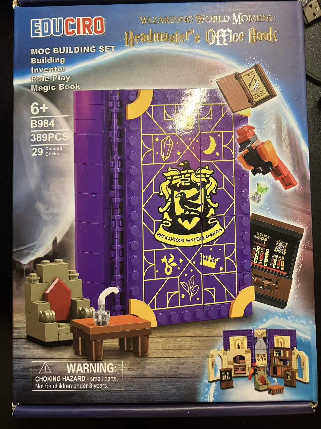 New Potter Fan Wizard World Moment: Movie-Themed Dumbledore Headmaster's Office Book Toy Building Sets, 