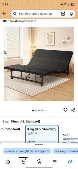 King adjustable bed frame heavy duty $250