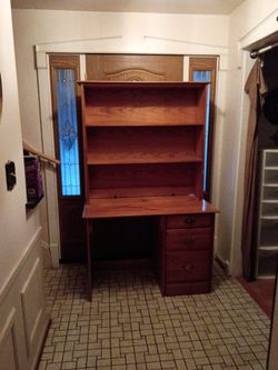 Office desk with shelf unit