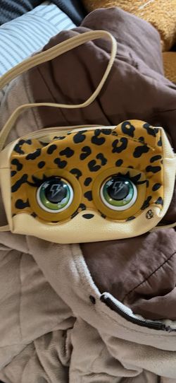 Leopard Print Novelty Purse with Eye Detail