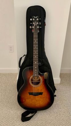 Dean-exhibition Quilt Ash Acoustic/electric Guitar (tiger-eye red)