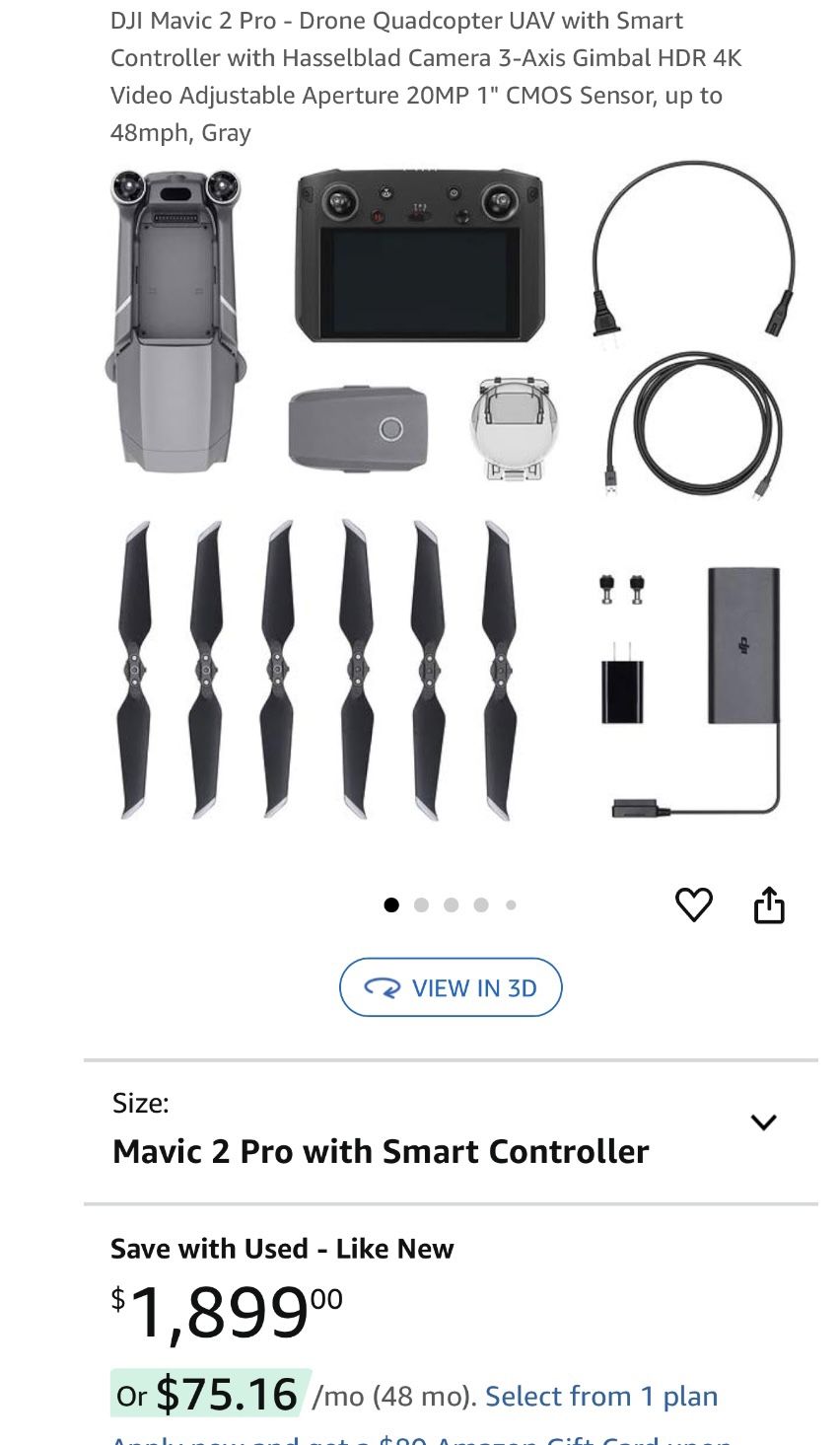 Mavic 2 pro with Smart Controller + extra Battery Pack and Wings !!!