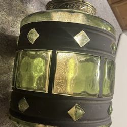 Fantastic Vintage MCM Swag Hanging Light Lamp From The 70's Green.