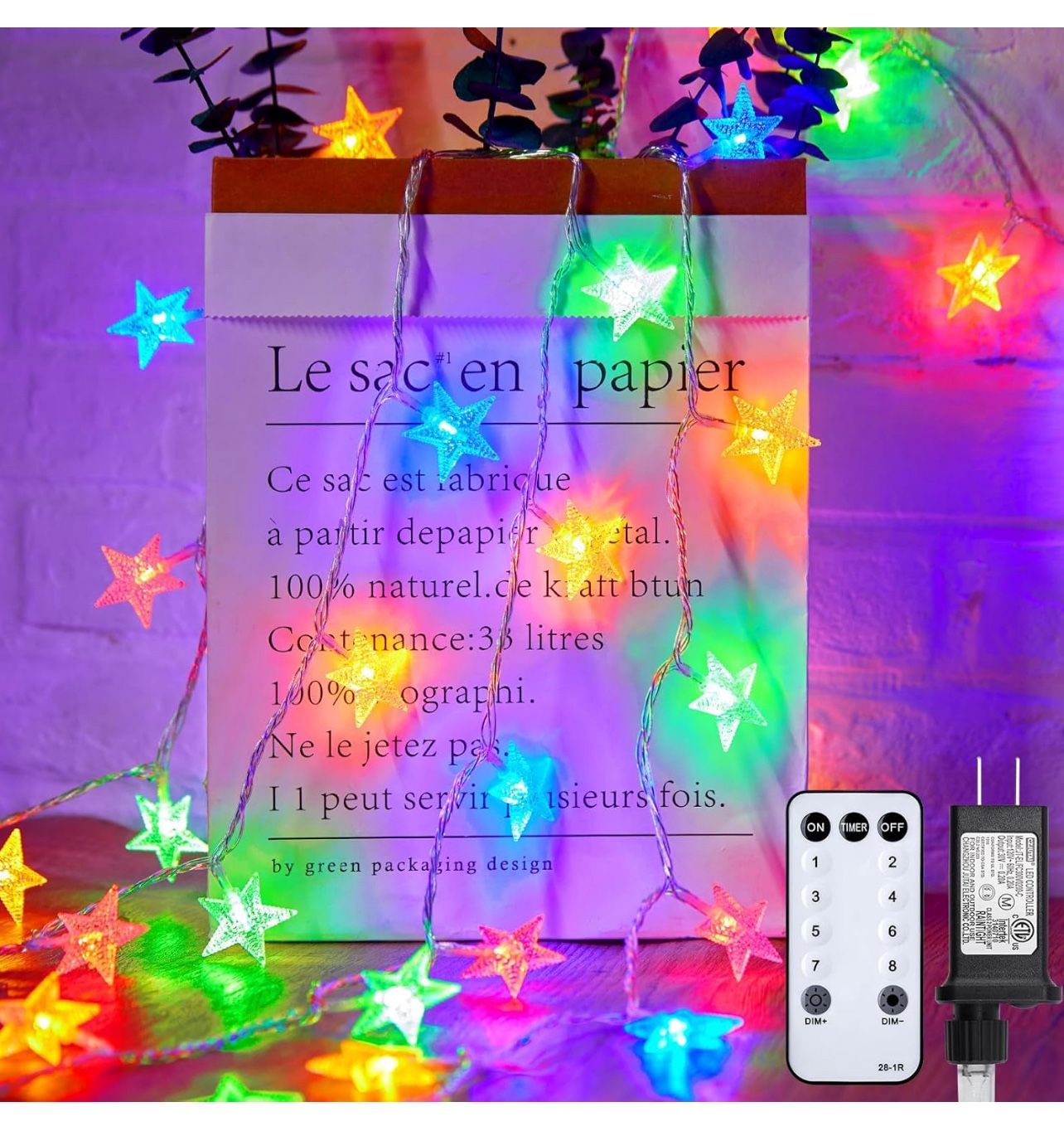 Brandnew Star String Lights Plug in - 66 ft 200 LED Star Fairy String Lights with Remote and Timer, 8 Modes Waterproof for Bedroom Tent Loft Bed Windo