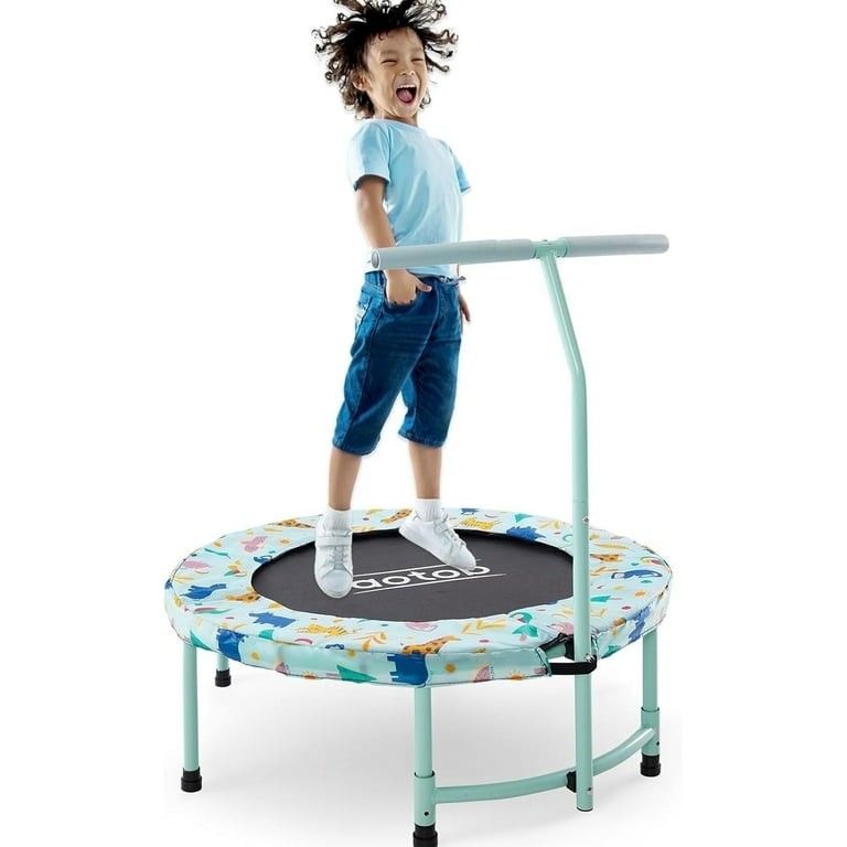 AOTOB 36 Inch Mini Trampoline for Toddlers with Safety Pad, Small Indoor Trampoline with 220 lbs Max Load, Perfect Gifts for Boys and Girls