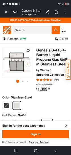Weber genesis grill 4 burner propane gas
