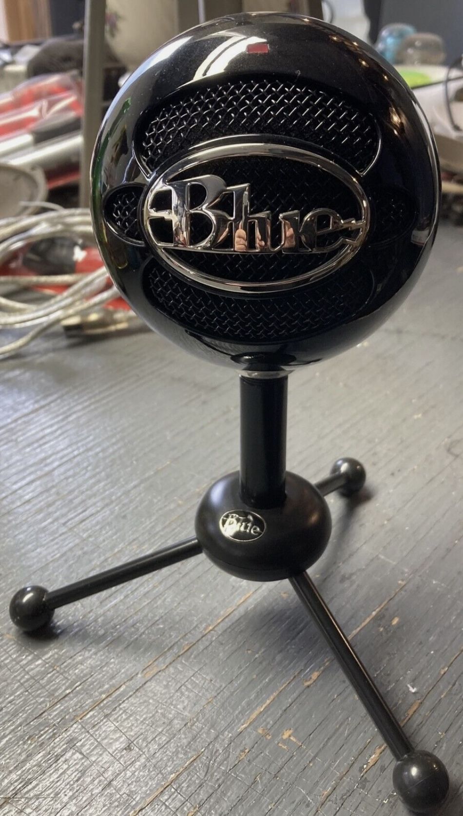 BLUE Snow Ball Condenser Microphone WITH Desktop Stand WORKING Podcasting USB!