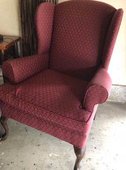 Burgundy Chairs W Arm Rest.