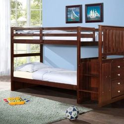 Twin over twin stairs storage bunk Bed