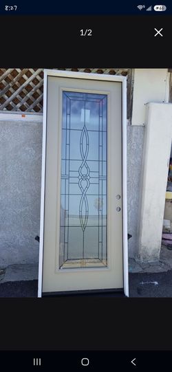 36x96 exterior door Fiberglass left hand some scratches