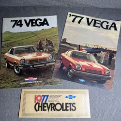 Vintage Chevrolet Brochure Lot 1974–1977 Vega Chevette Monza Monte Carlo GM
