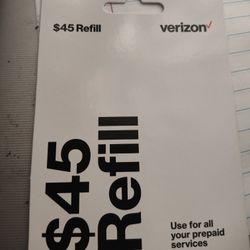 $45 Verizon Prepaid Refill Card