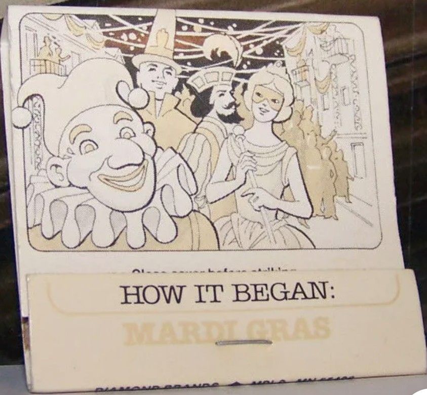 VINTAGE RATE MATCHBOOK MARDI GRAS NEW ORLEANS HISTORY HOW IT Began
