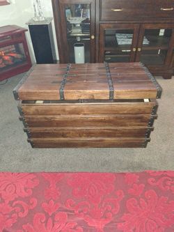 Wood Storage Rolling Coffee Table