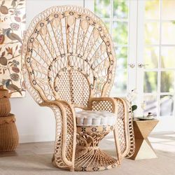 Nafisa Natural Brown Rattan Peacock Chair