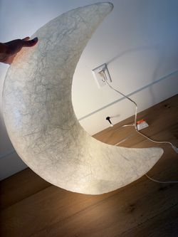 Pottery Barn Kids Paper Mache Light-Up Moon Wall Decor / Lamp