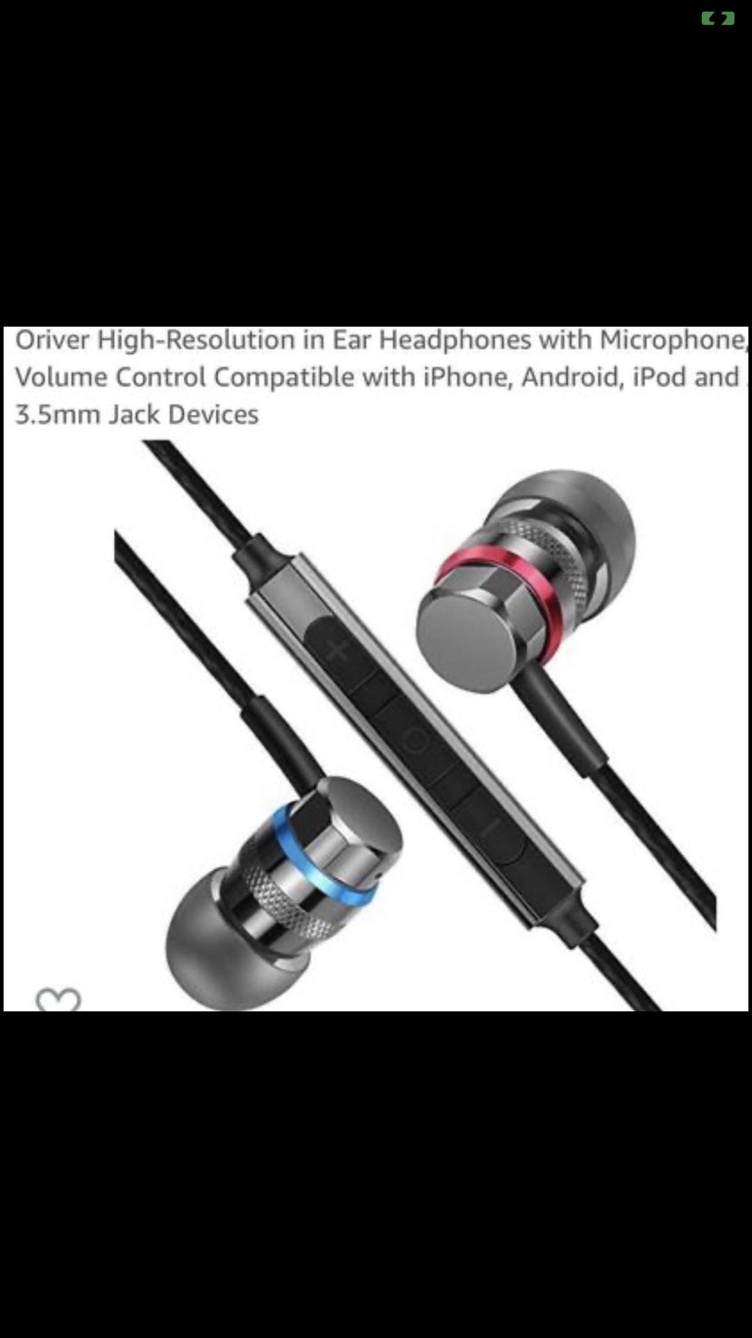 Oriver - High Resolution in ear headphones w/mic&volume Control