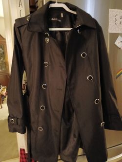 Navy Blue Calvin Klein Double-Breasted Pea Coat