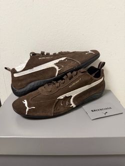 Balenciaga x Puma Speedcat Suede Brown White Us Mens Size 10.5 Deadstock W/ Box