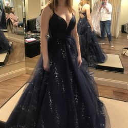 Sparkly Navy Blue Prom Dress Size 2